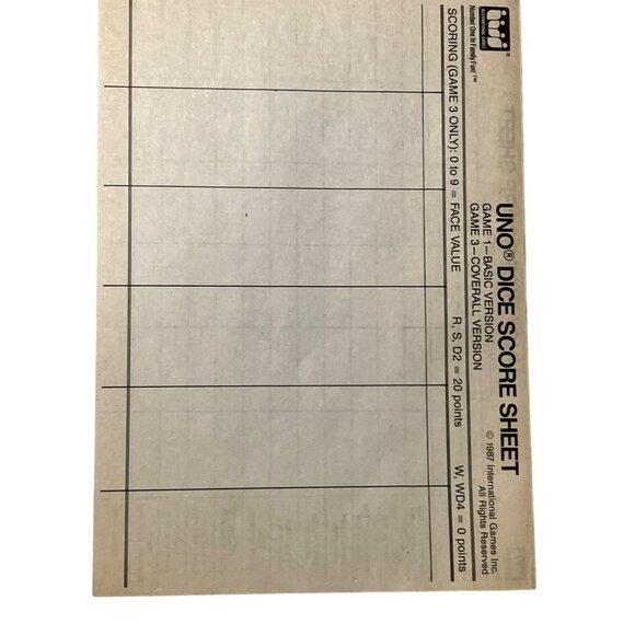 Uno Dice Game 1987 Family Game Ages 7 to Adult - Picture 4 of 11